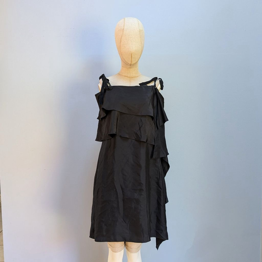Genny 100% Silk Black Dress - Size 10